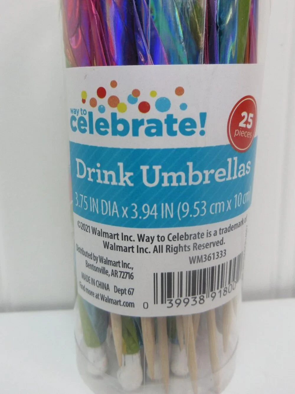 Lot of 2 Rainbow Umbrella Picks 25ct ea 3.5